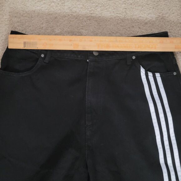 NWOT Adidas Adibreak Denim Two-In-One Jeans Womens 32 Black White Baggy Skater - Picture 11 of 16